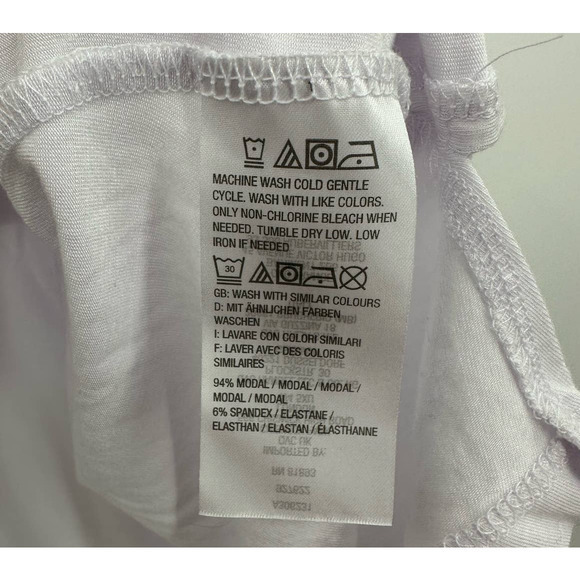 H by Halston size Large white short sleeve t-shirt tee modal spandex blend - Picture 4 of 4